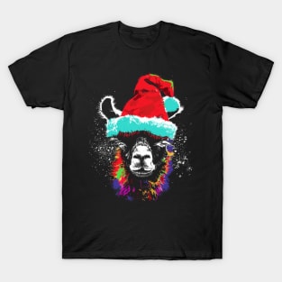 Santa Alpaca Llama T-Shirt